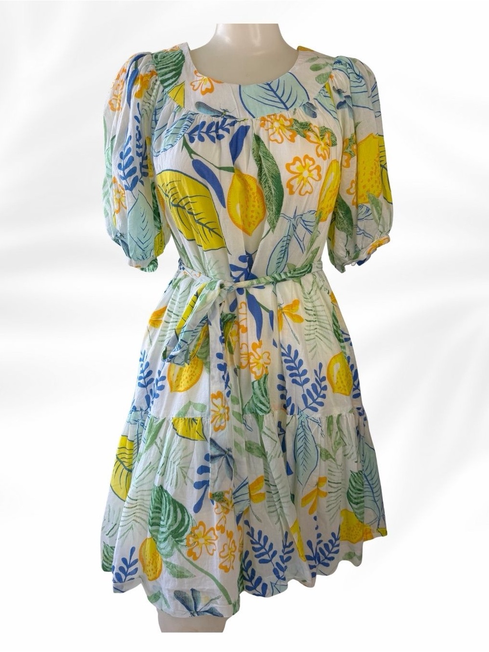 Olivia James The Label Lemon Print Dress Size XS